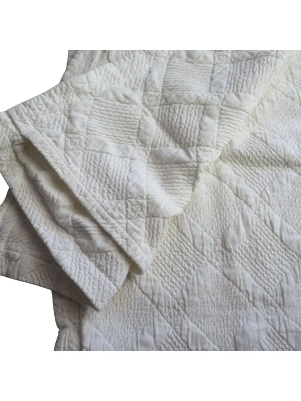 Pottery Barn White Quilted Cotton King Size Pillow Sham Pair 20